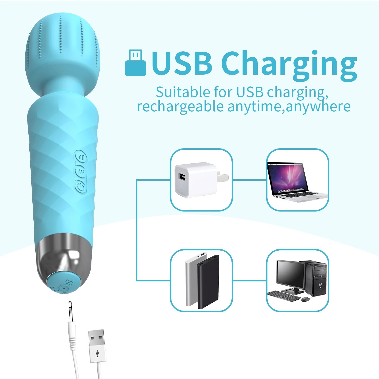 Chày rung Safiman Magic Wand gai nổi Kích thích điểm G mạnh mẽ