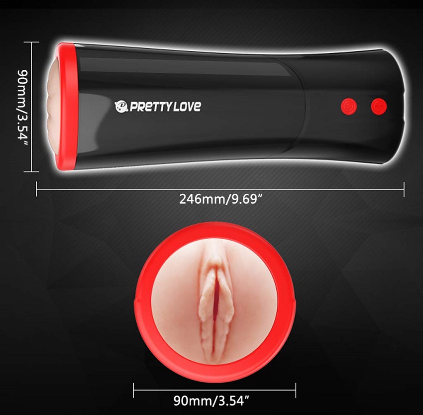 Âm đạo giả tự thụt Prettylove Ozzy silicon y tế rung