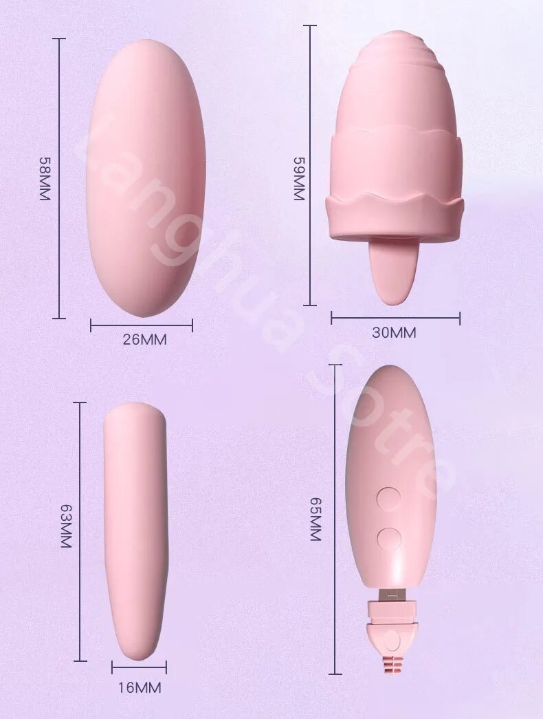 Trứng rung tình yêu Jiuuy 3 in 1 lưỡi liếm rung điều khiển từ xa