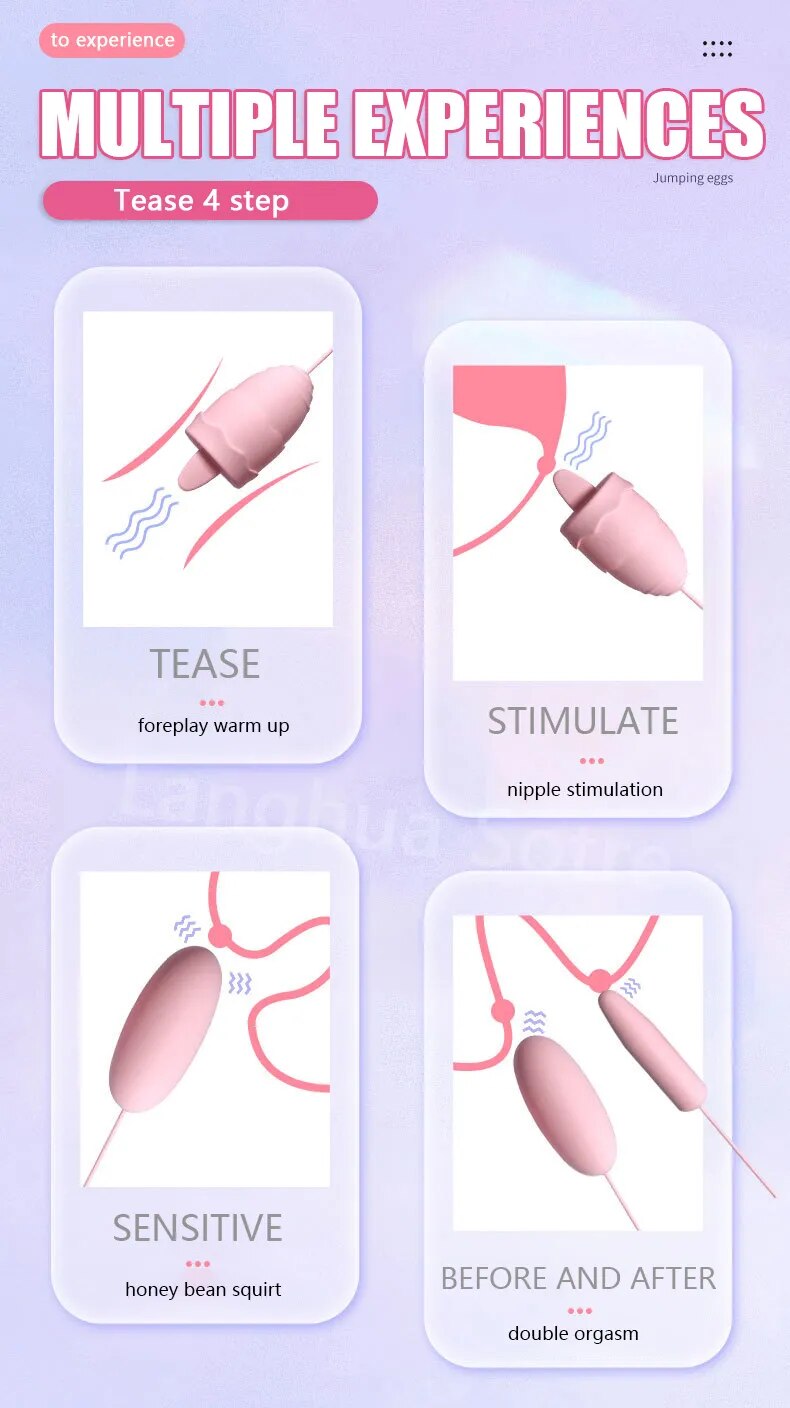 Trứng rung tình yêu Jiuuy 3 in 1 lưỡi liếm rung điều khiển từ xa