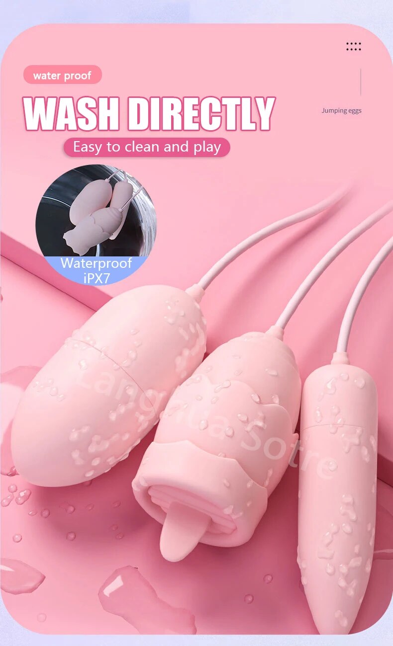 Trứng rung tình yêu Jiuuy 3 in 1 lưỡi liếm rung điều khiển từ xa