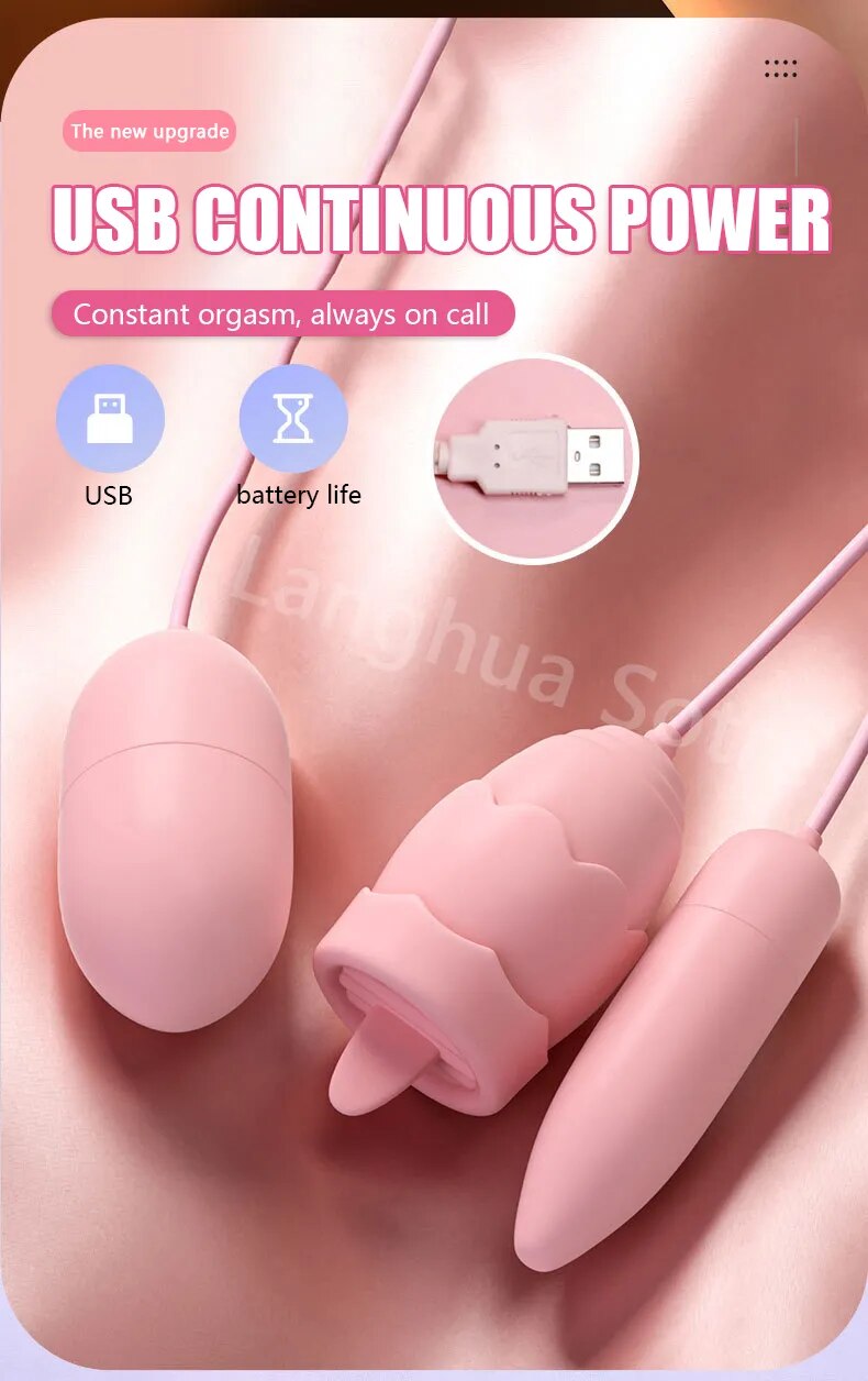 Trứng rung tình yêu Jiuuy 3 in 1 lưỡi liếm rung điều khiển từ xa