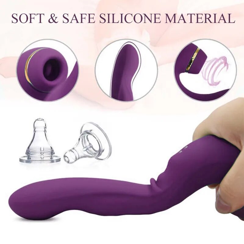 Dương vật giả 3 trong 1 Hannibal bú hút rung điểm G silicon