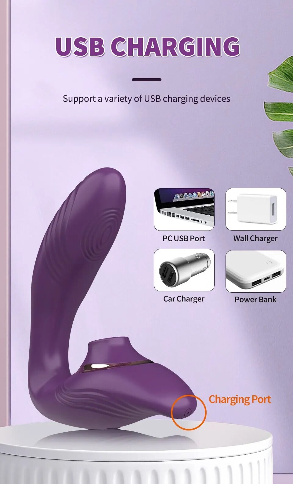 Máy massage Becky 2 đầu rung bú hút kích thích điểm G mạnh