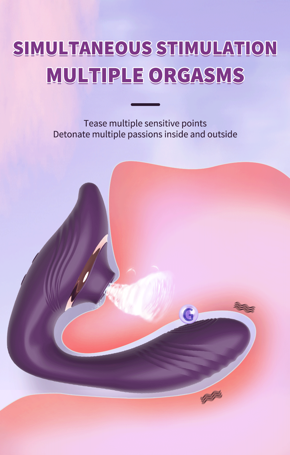 Máy massage Becky 2 đầu rung bú hút kích thích điểm G mạnh