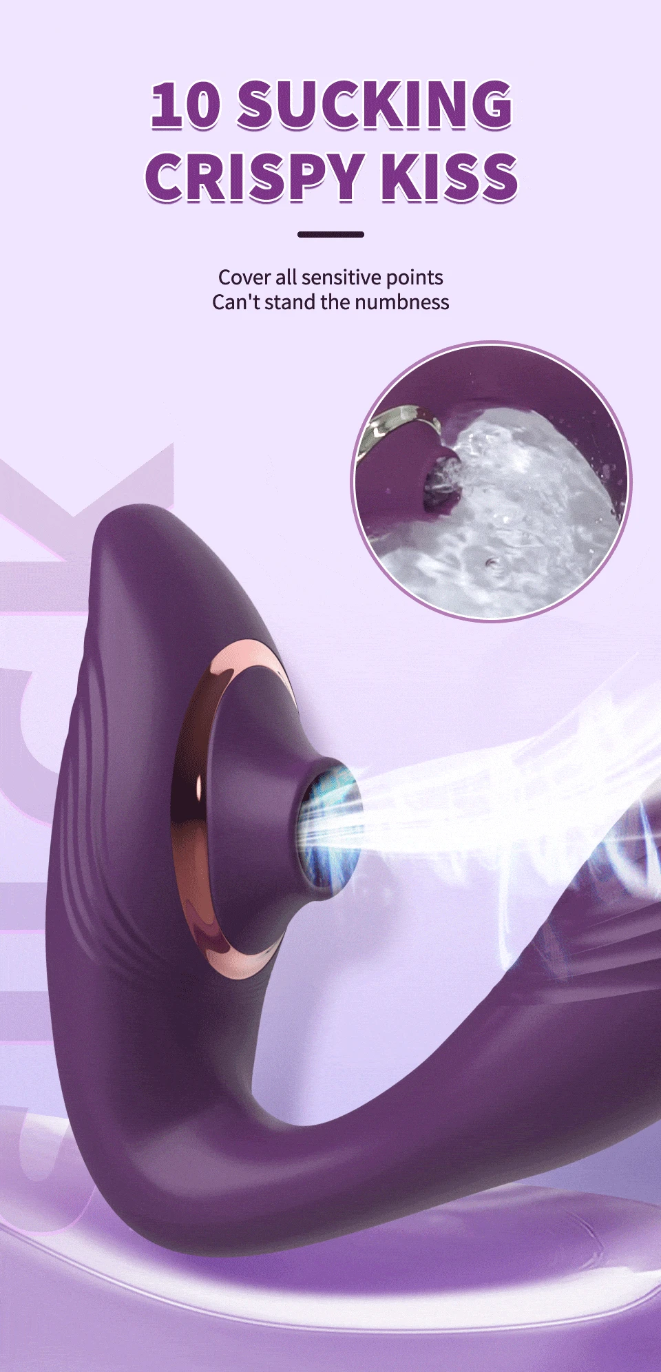 Máy massage Becky 2 đầu rung bú hút kích thích điểm G mạnh