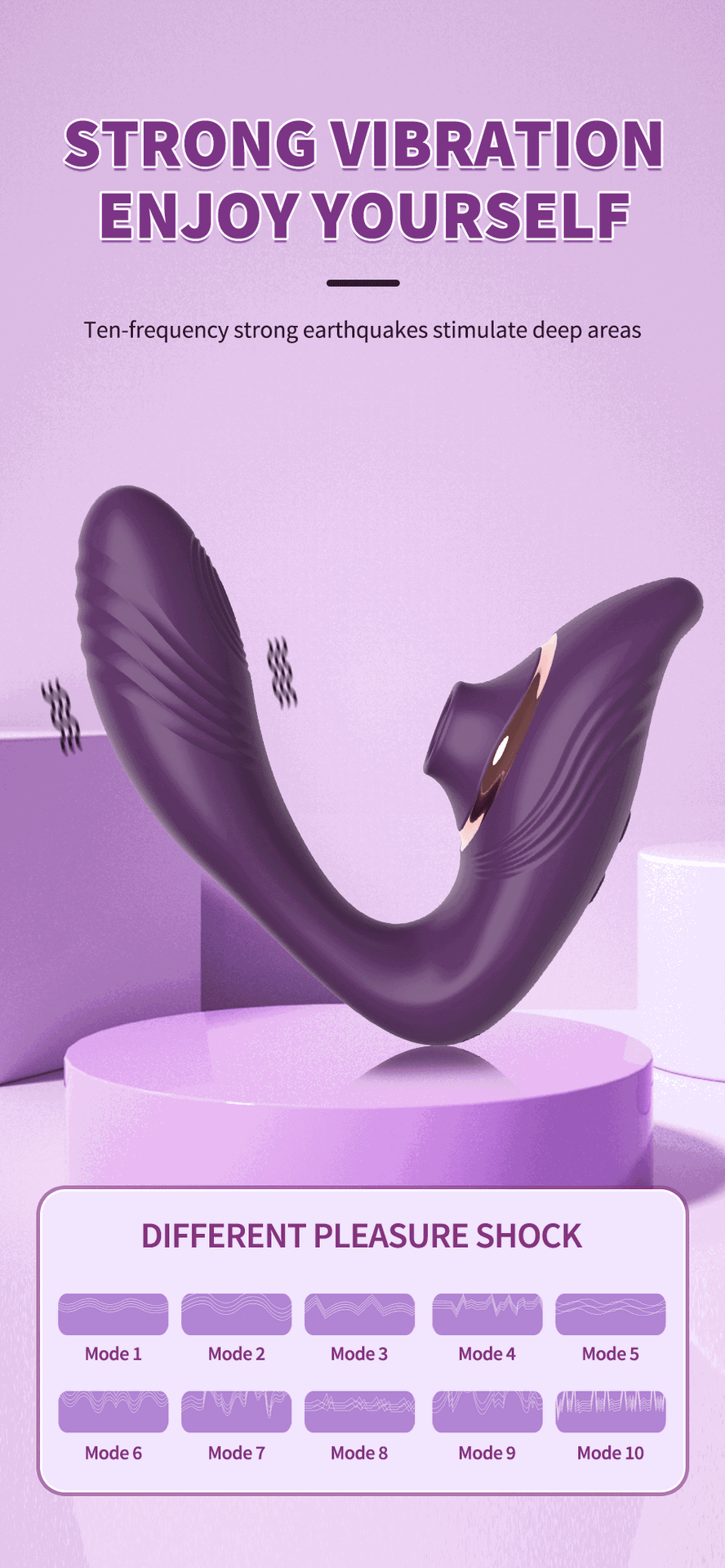 Máy massage Becky 2 đầu rung bú hút kích thích điểm G mạnh