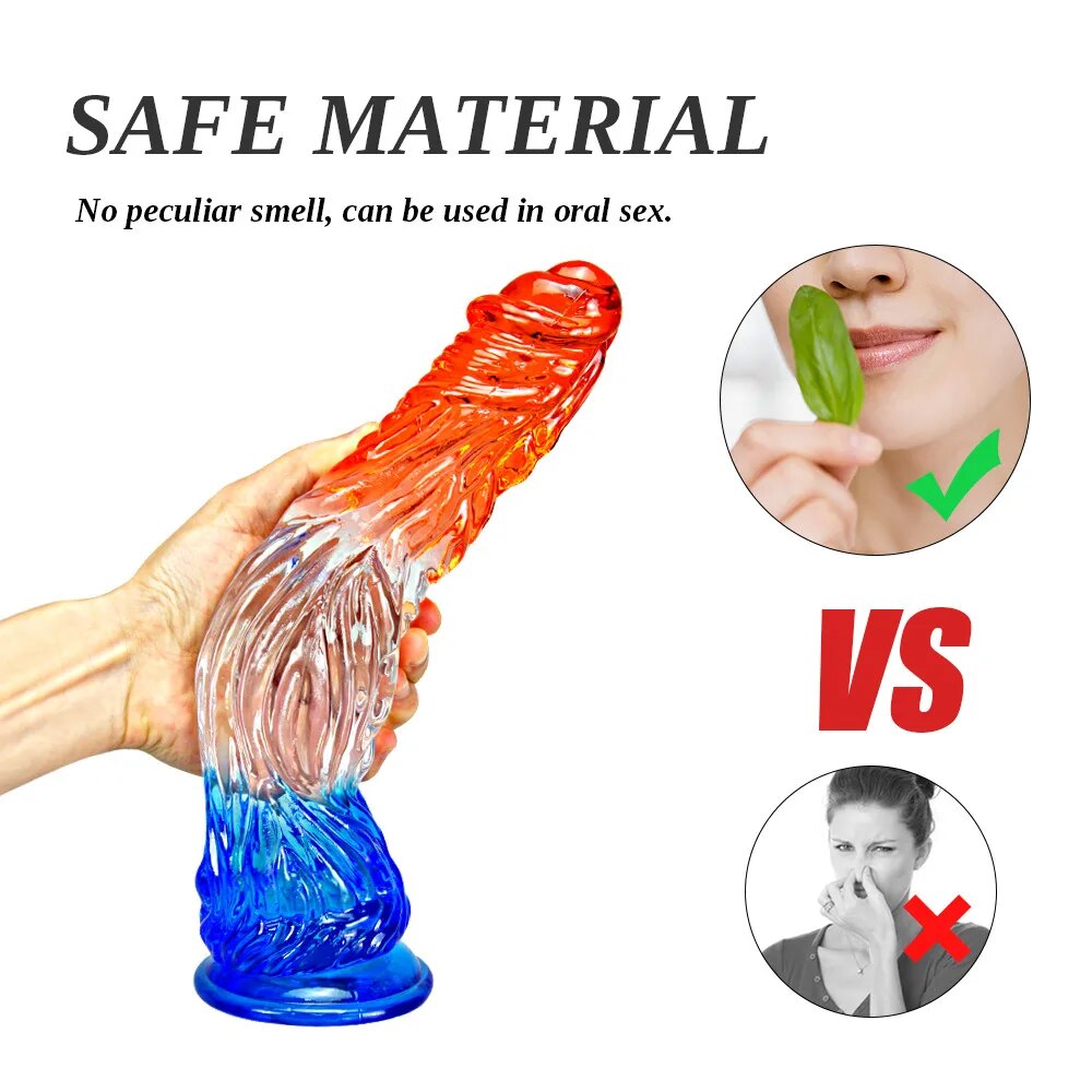 Dương vật giả silicon đa màu dính tường hút mạnh kích thích G