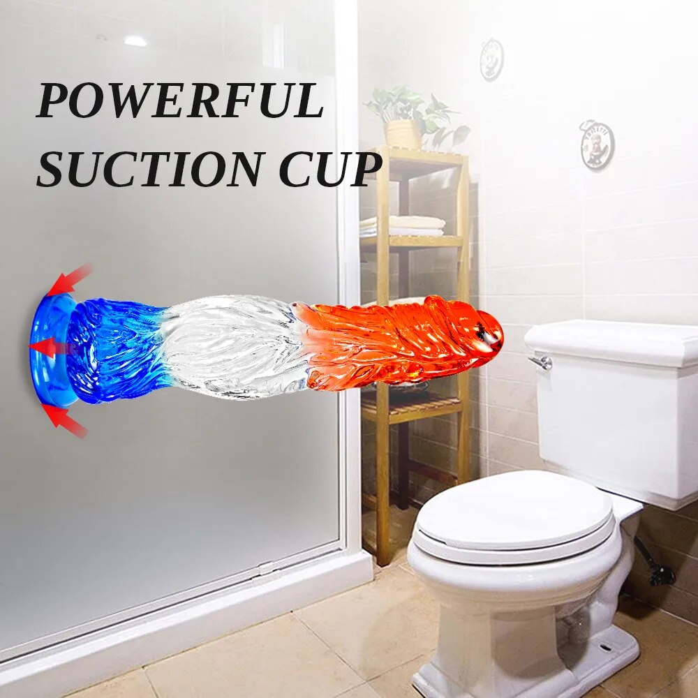 Dương vật giả silicon đa màu dính tường hút mạnh kích thích G