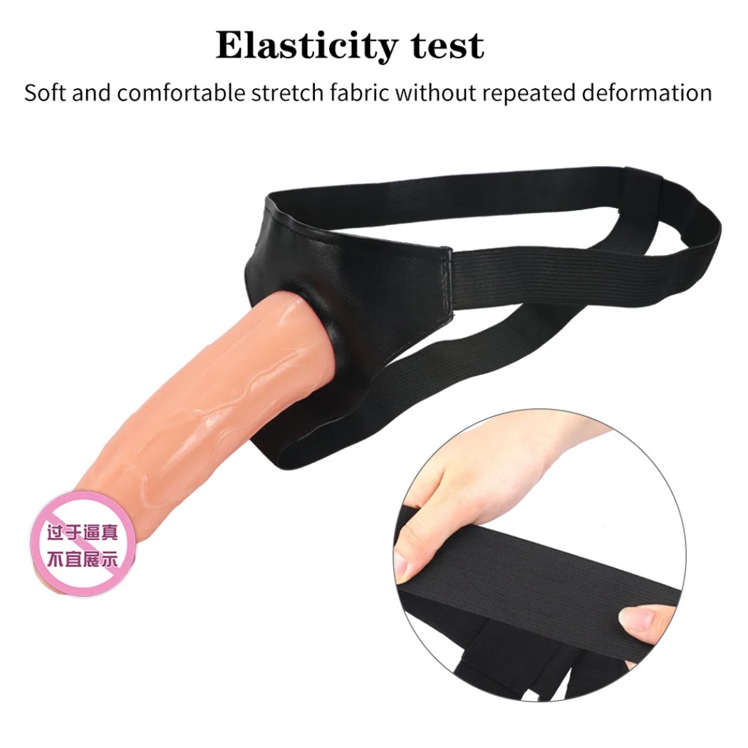 Dương vật giả silicon siêu mềm rỗng ruột có dây đeo kích thích les