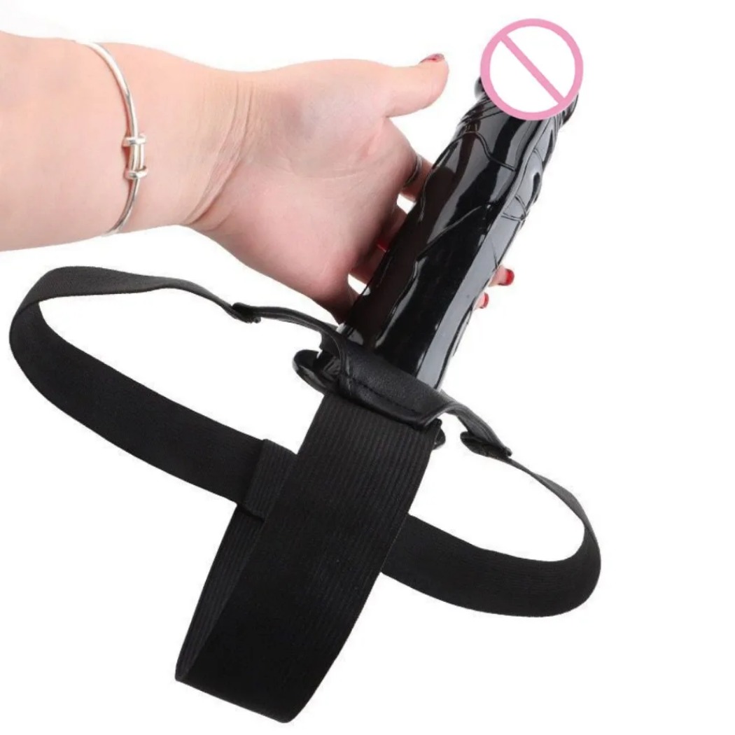 Dương vật giả silicon siêu mềm rỗng ruột có dây đeo kích thích les