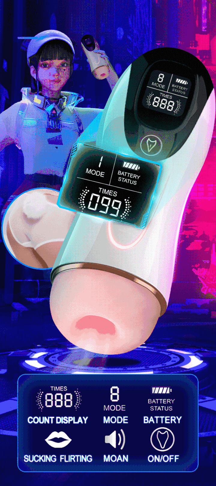 Âm đạo giả tự động rung bú hút cảm giác thật co bóp đa năng