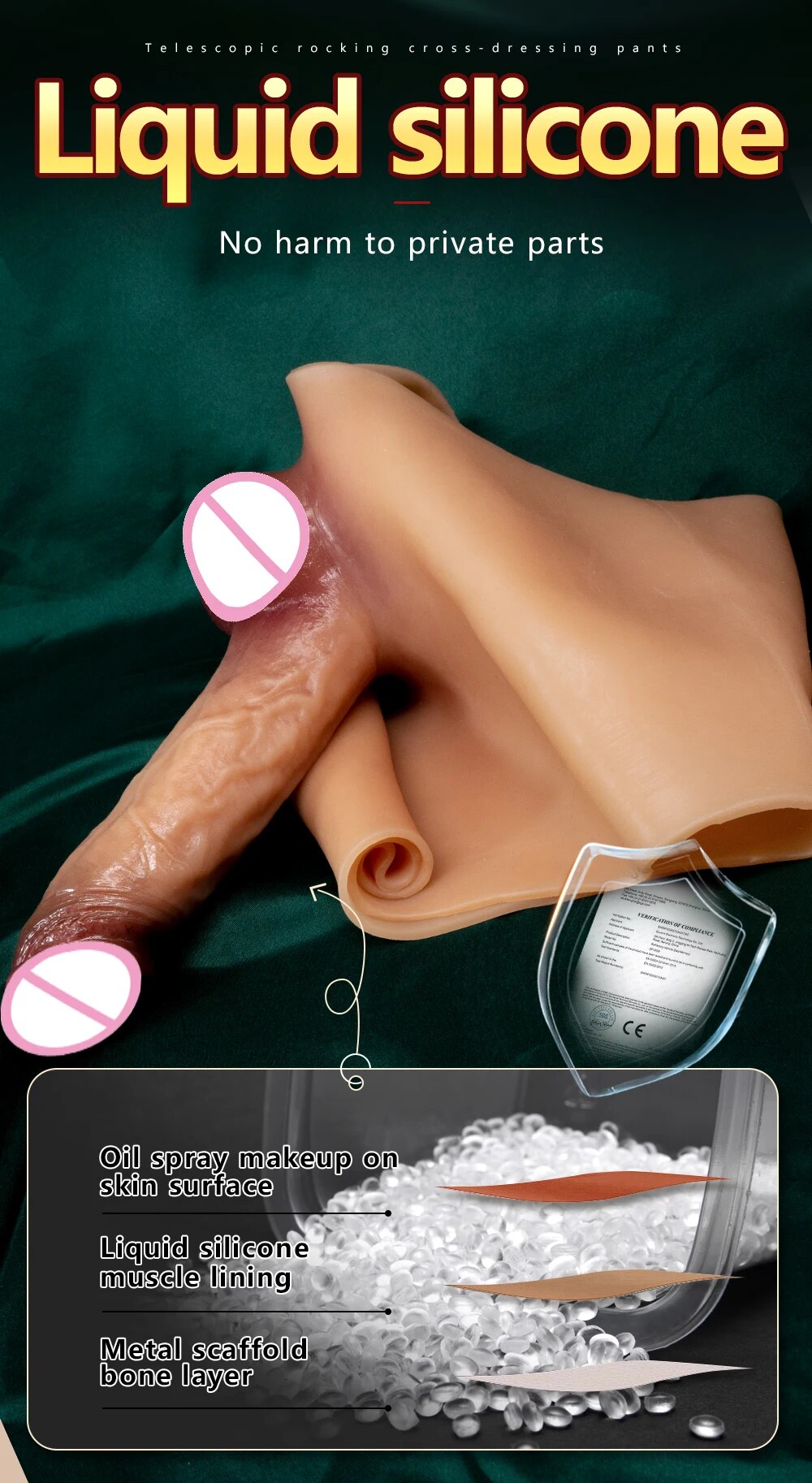 Quần lót silicon dương vật giả rung thụt điều khiển từ xa kích thích