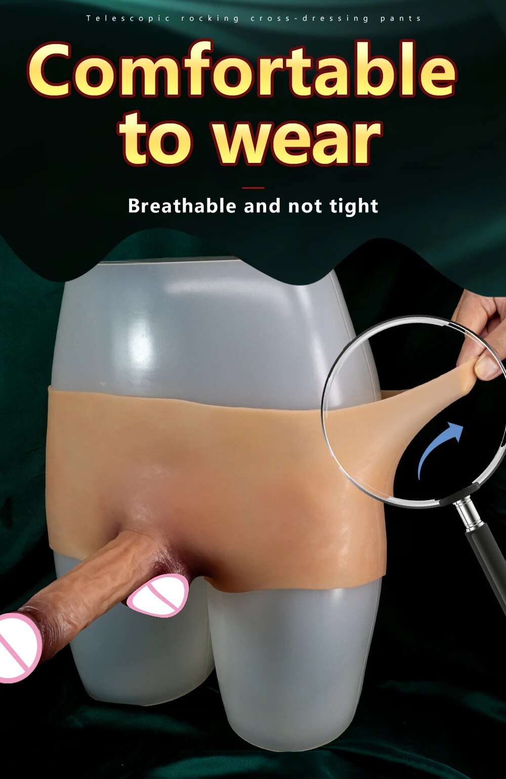 Quần lót silicon dương vật giả rung thụt điều khiển từ xa kích thích