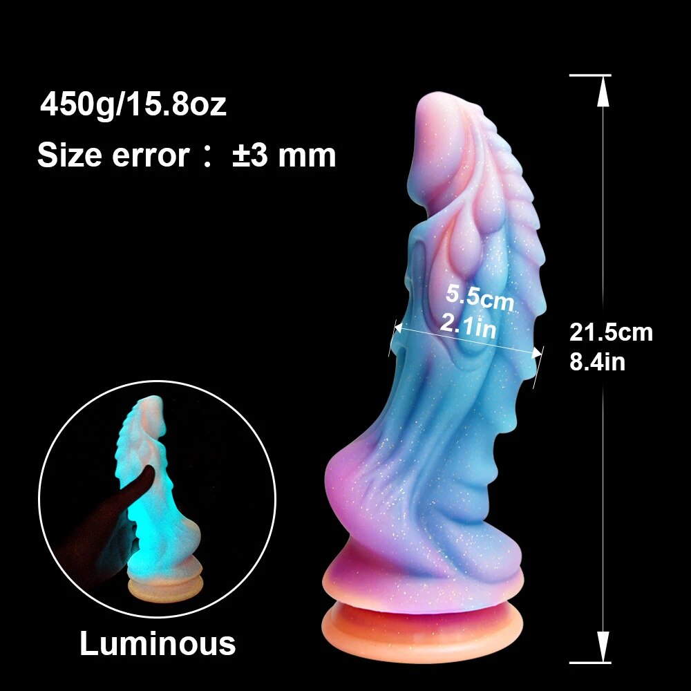 Đồ chơi tình dục phát sáng rồng lớn nhiều màu đế dán tường