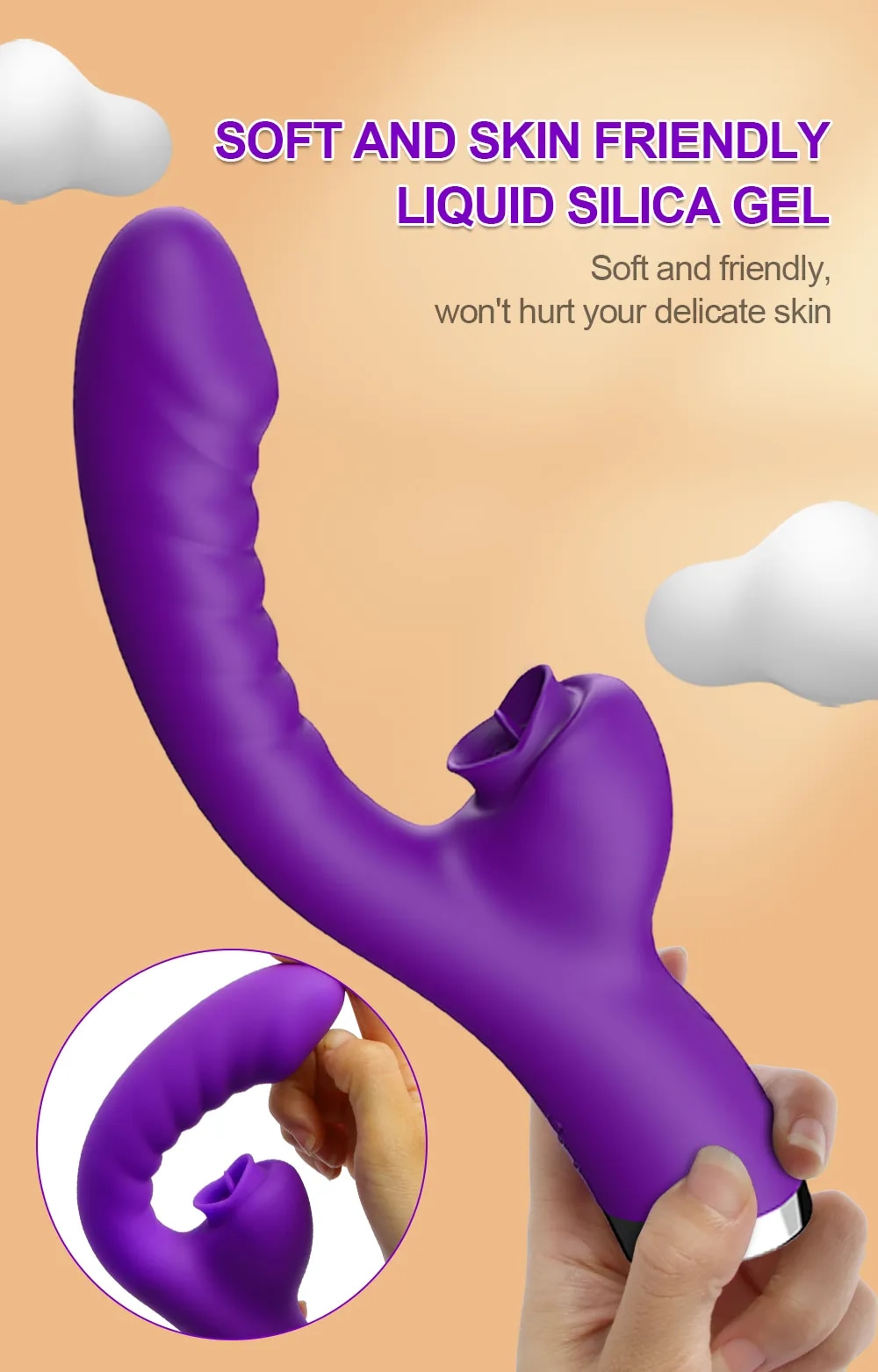 Dương vật giả rung mạnh đa năng kèm lưỡi liếm kích thích cực đã