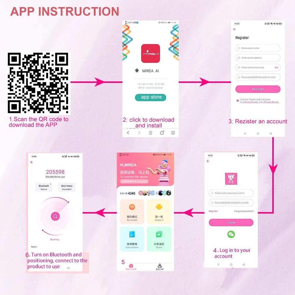 Dương vật giả Mirea tai thỏ Bluetooth app điều khiển hiện đại