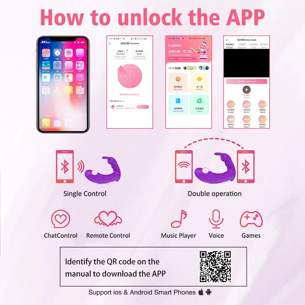 Dương vật giả Mirea tai thỏ Bluetooth app điều khiển hiện đại