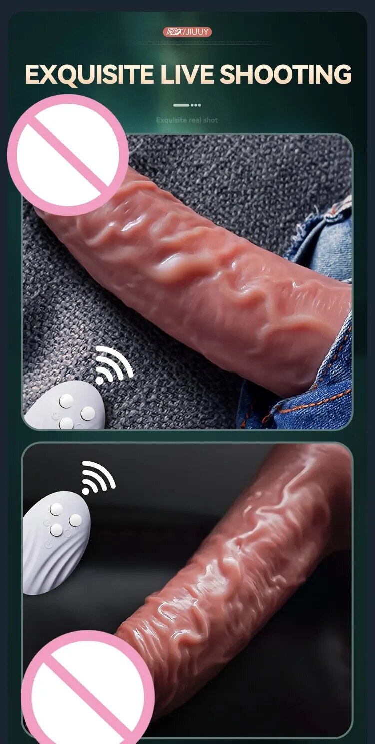 Dương vật giả Jiuuy rung thụt thổi hút kèm nhánh phụ đế dính tường