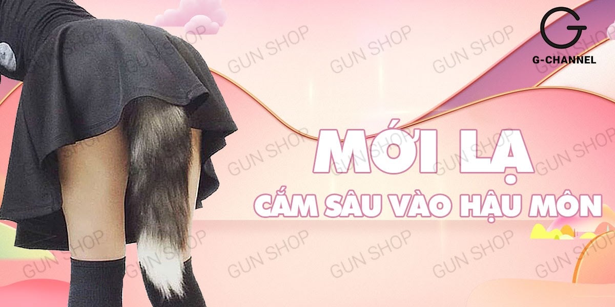 Đuôi cáo inox hậu môn cao cấp lông mềm mịn kích thích khoái cảm