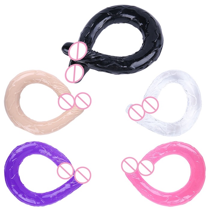  Nhập sỉ Dương vật giả 2 đầu trong suốt Double Dong sextoy cho les đồng tính Nữ mới nhất