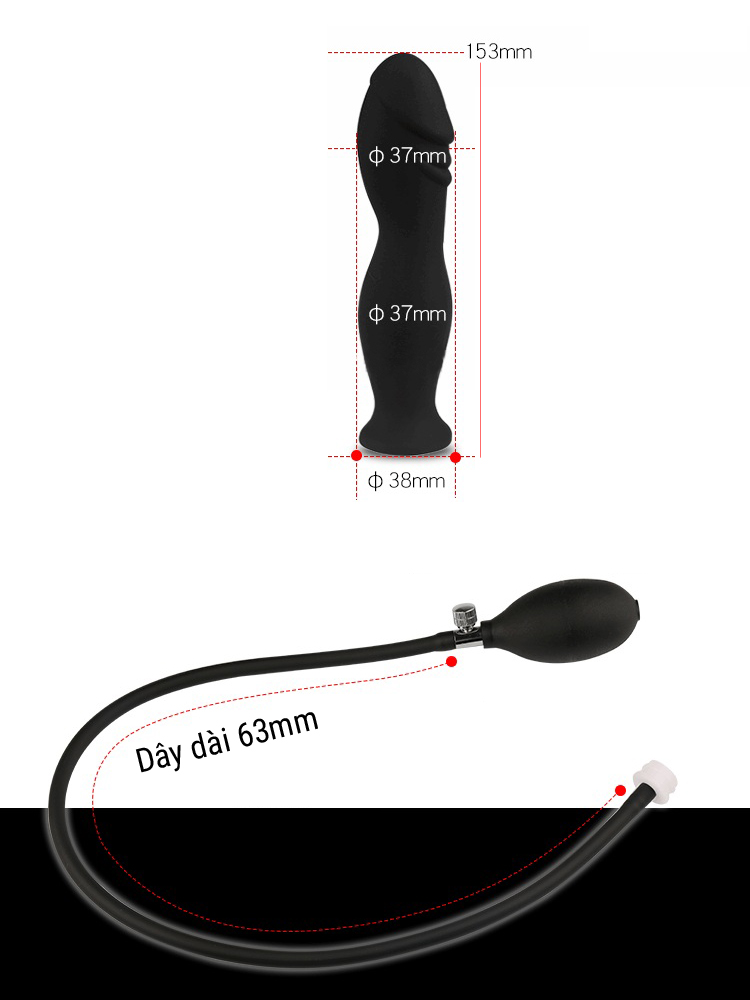 Dương vật giả bơm hơi mềm mịn cực thật, gân guốc kích thích