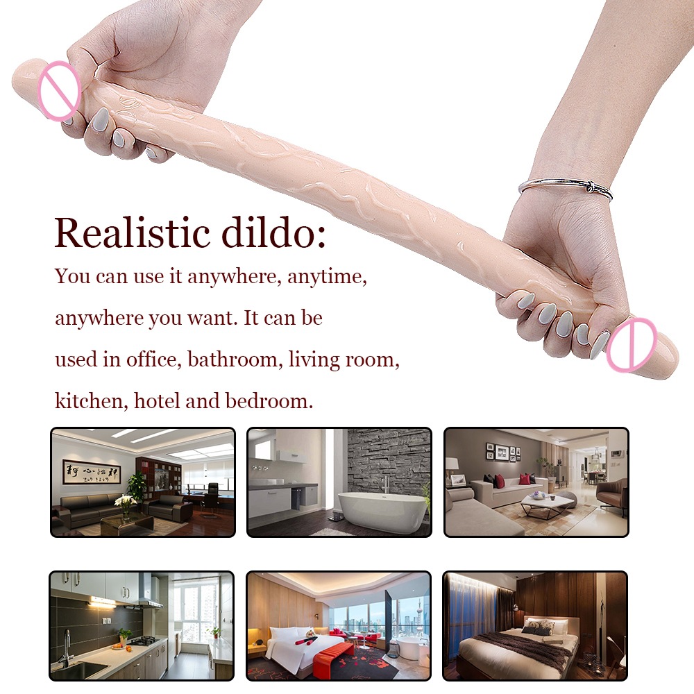  Nhập sỉ Dương vật giả 2 đầu trong suốt Double Dong sextoy cho les đồng tính Nữ mới nhất