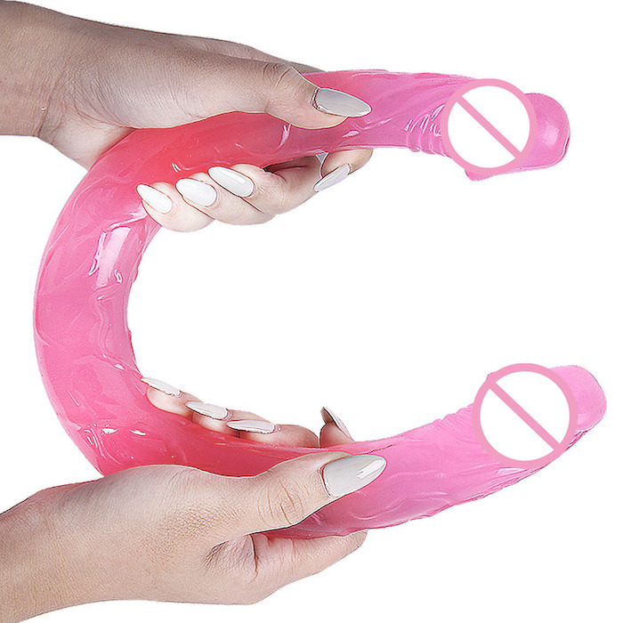  Nhập sỉ Dương vật giả 2 đầu trong suốt Double Dong sextoy cho les đồng tính Nữ mới nhất