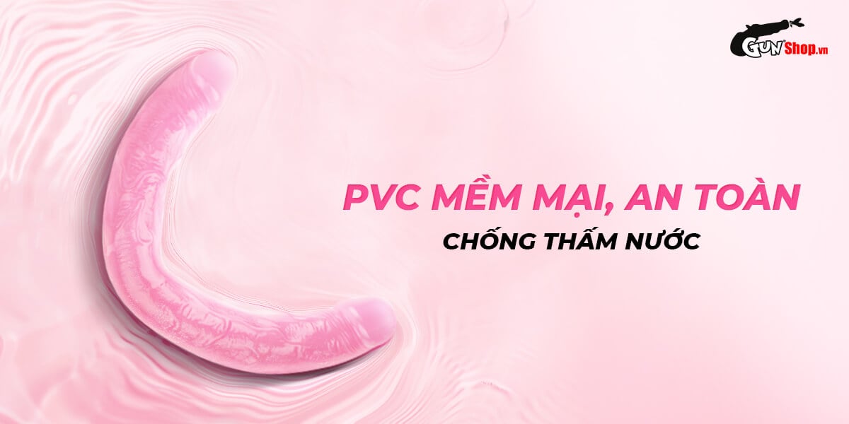 Dương vật giả 2 đầu Chisa Hi-Rubber 12.8 Inch Hồng Siêu Mềm Mịn An Toàn