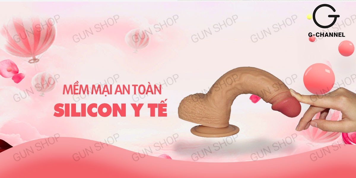 Lovetoy Dương vật giả 18cm dính tường siêu thực, an toàn