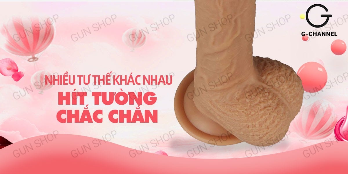 Lovetoy Dương vật giả 18cm dính tường siêu thực, an toàn