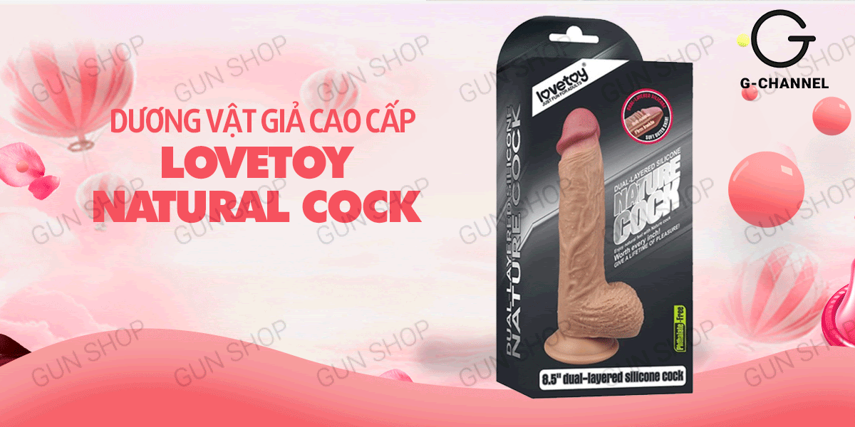 Lovetoy Dương vật giả 18cm dính tường siêu thực, an toàn