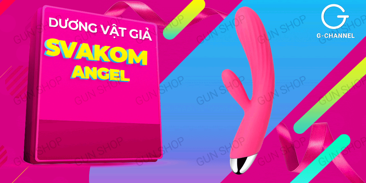 Dương vật giả rung kép Svakom Angel sưởi ấm sạc điện độc đáo