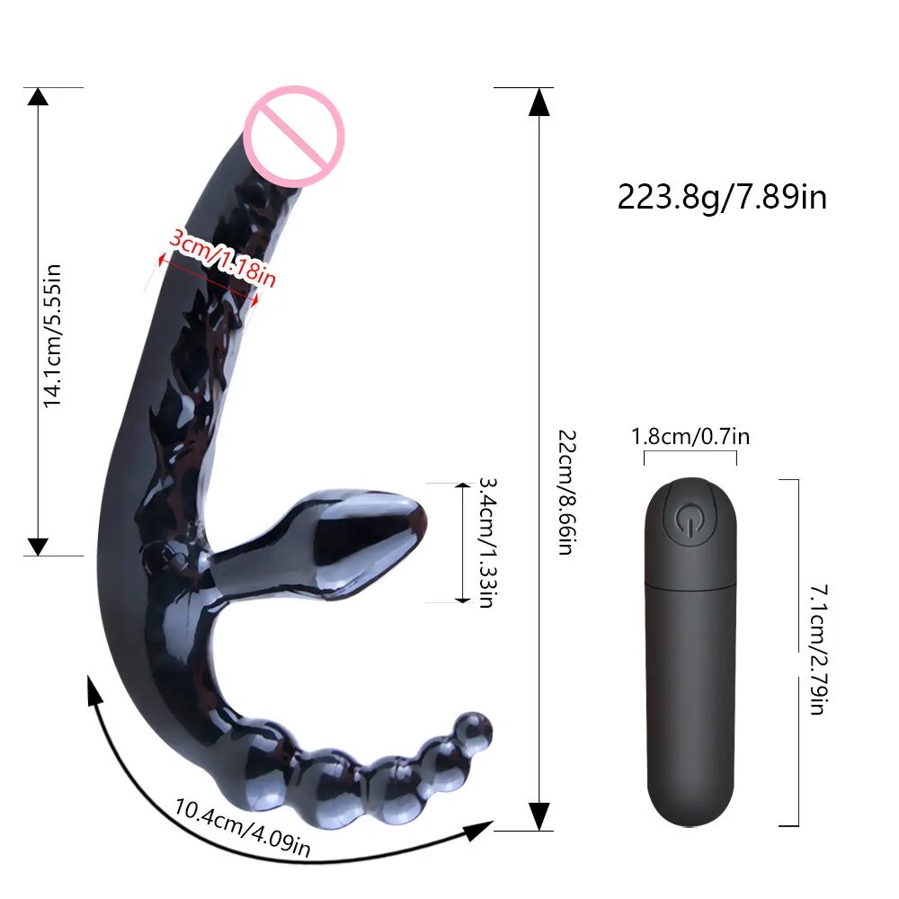 Dương vật giả 3 in 1 đa năng - 2 nhánh phụ kích thích trứng rung