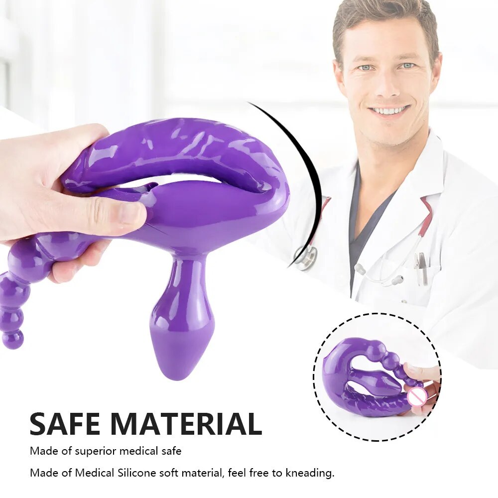 Dương vật giả 3 in 1 đa năng - 2 nhánh phụ kích thích trứng rung