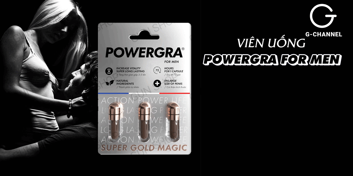 Bảng giá Viên uống tăng kích thước kéo dài thời gian Powergra For Men  - Vỉ 3 viên  nhập khẩu