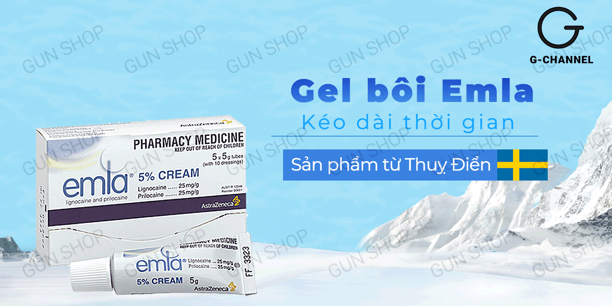 Gel Emla Cream 5% giảm xuất tinh sớm, chai 5g siêu hiệu quả