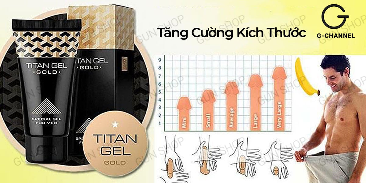 Gel Titan Gold cao cấp 50ml tăng kích thước hiệu quả an toàn