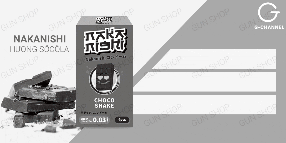 Bao cao su Nakanishi siêu mỏng 0.03mm hương socola hộp 4