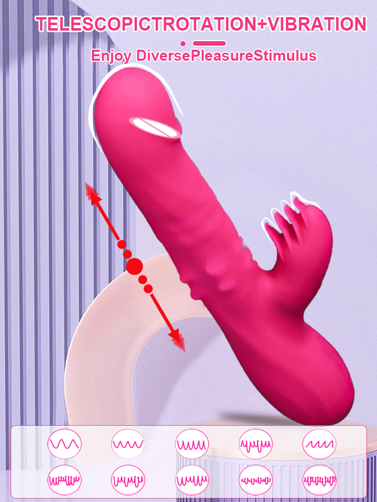 Dương vật giả rung thụt đa năng bi xoay kèm nhánh liếm siêu thực