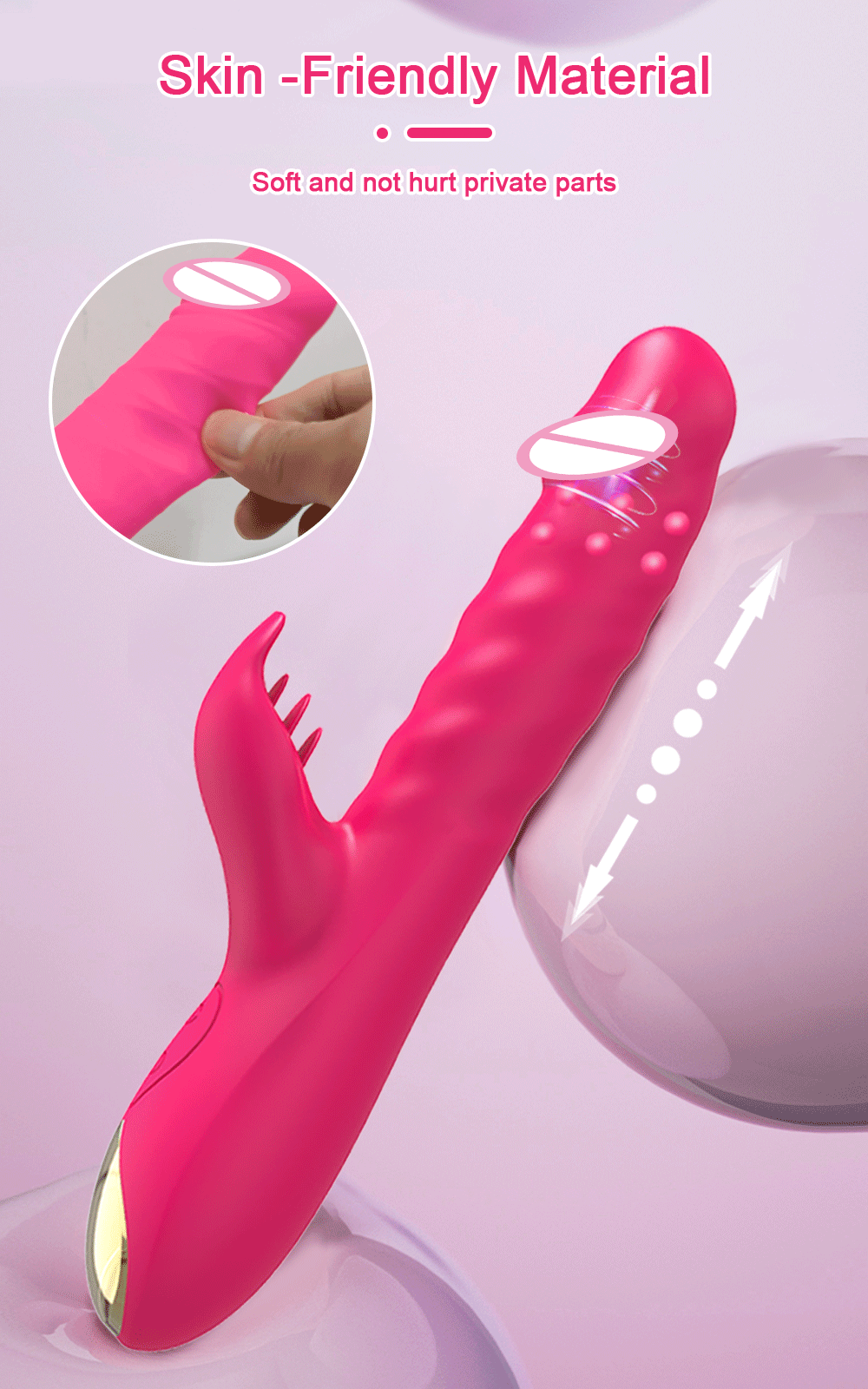 Dương vật giả rung thụt đa năng bi xoay kèm nhánh liếm siêu thực