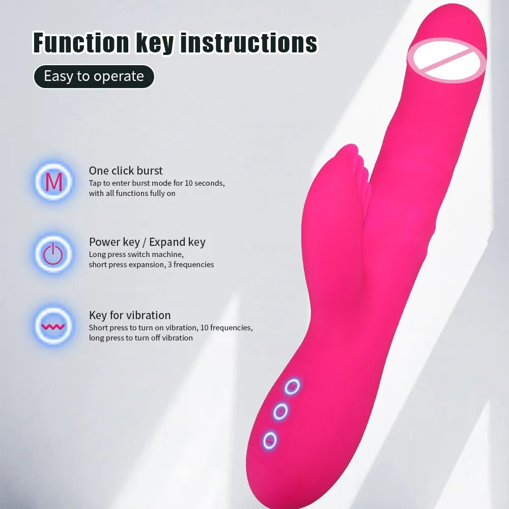 Dương vật giả rung thụt đa năng bi xoay kèm nhánh liếm siêu thực