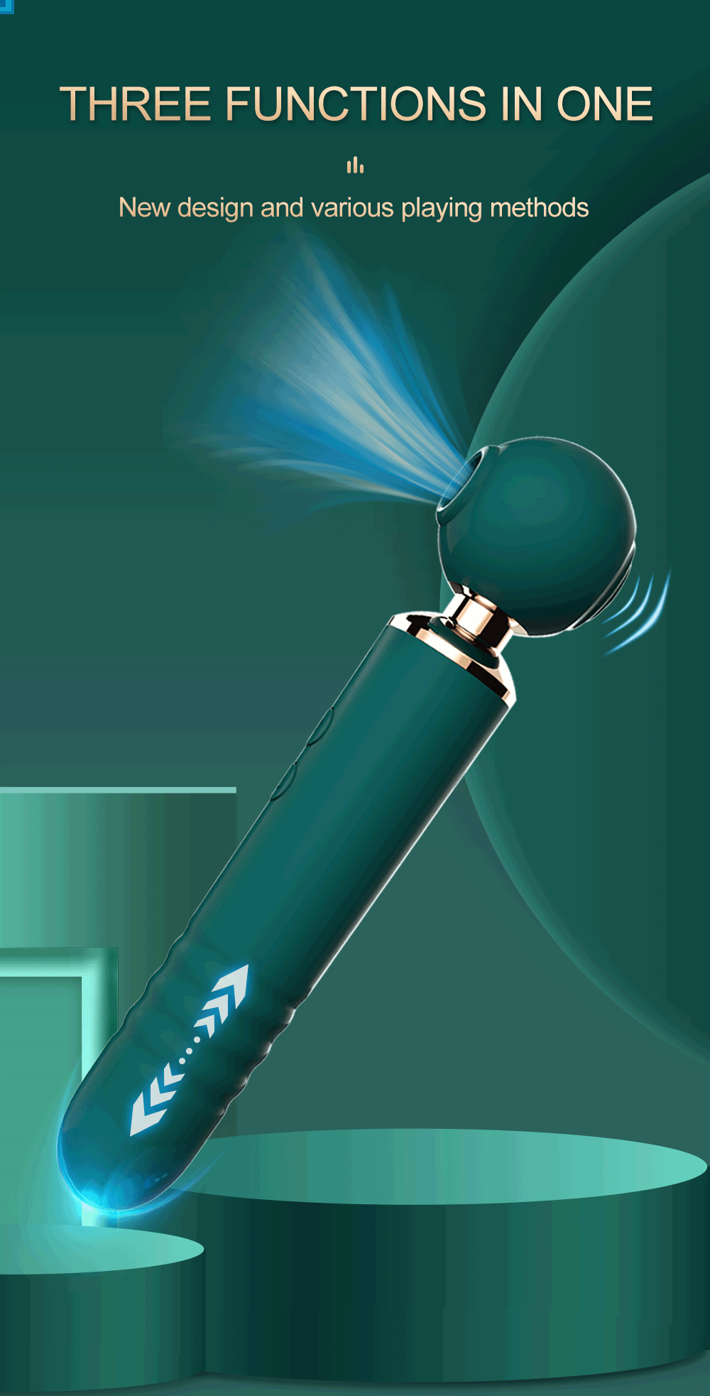 Chày rung 2 đầu Meng Dundun 3in1 thụt rung hút, pin sạc