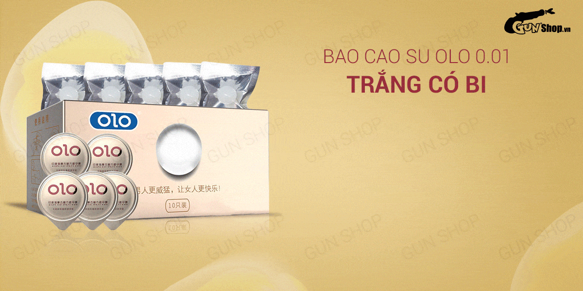 Bao cao su OLO 0.01 siêu mỏng có bi tăng kích thước 5 cái