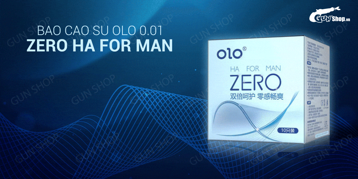 OLO 0.01 Zero Ha For Man - Bao cao su siêu mỏng nhiều gel, hộp 10 cái