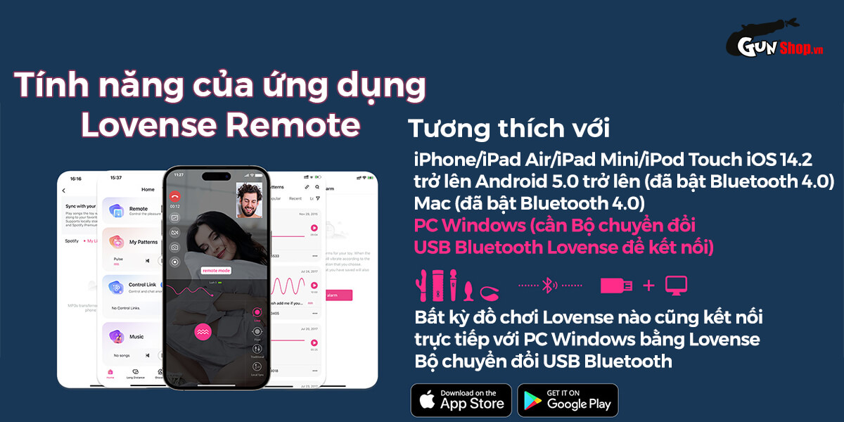 Vòng đeo dương vật Lovense Gush app tăng khoái cảm dễ dùng