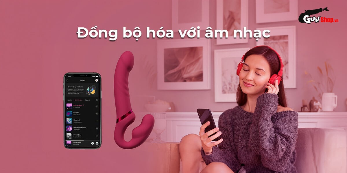 Dương vật giả 2 đầu Lovense Lapis điều khiển app cho Les