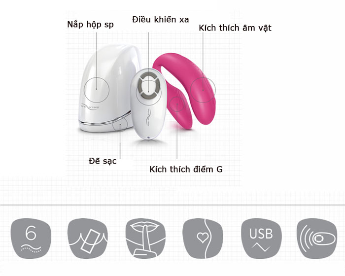 Mát xa điểm G cao cấp We Vibe 4 Plus kết nối bluetooth dễ dùng