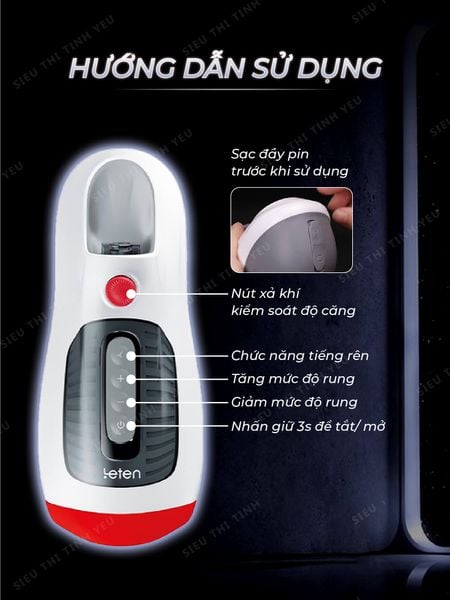 Máy bú mút đa năng Leten Air Oral Masturbator tự động cổ họng thật
