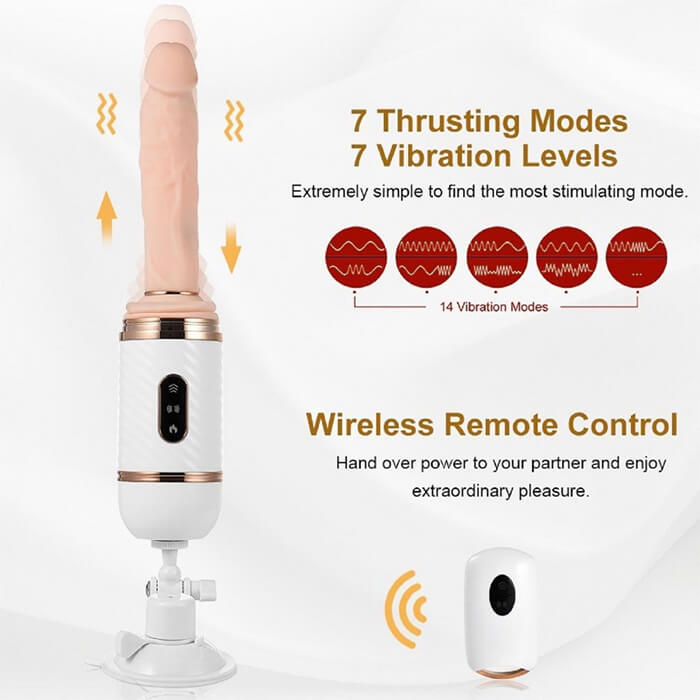 Dương vật giả Cyclone Fire rung thụt sưởi ấm điều khiển xa sạc USB